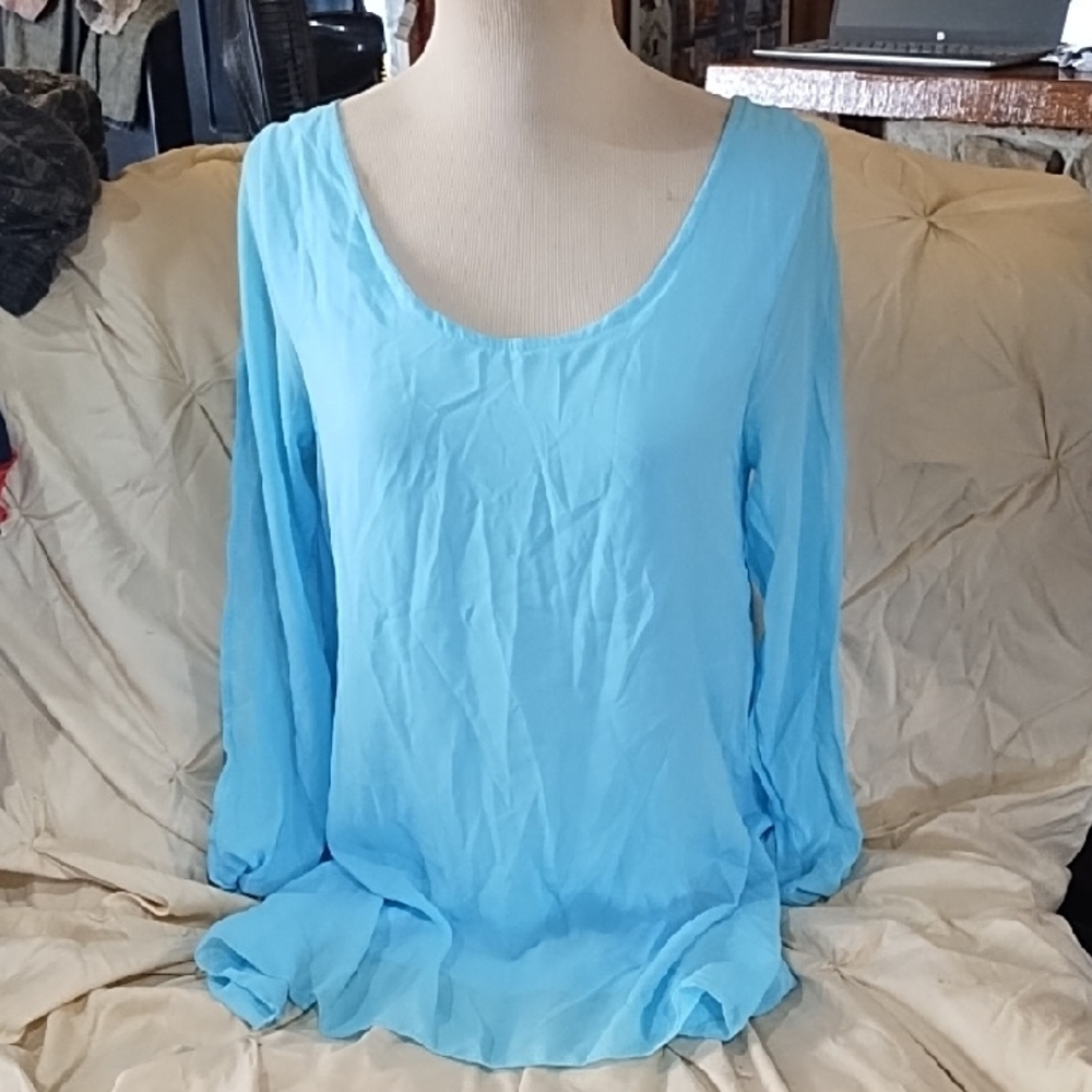 Women's Light Blue Sheer Dress